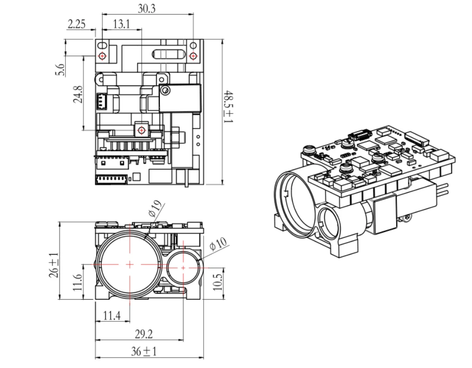 3km Laser Rangefinder Module Distance Meter Sensor